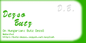 dezso butz business card